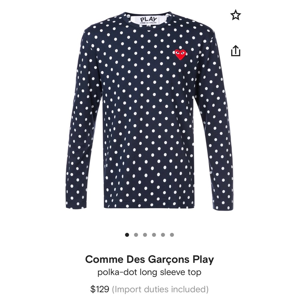 Comme Des Garçons Play Polka-Dot Long Sleeve Top